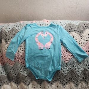 Garanimals Teal Bodysuit with Giraffe Print